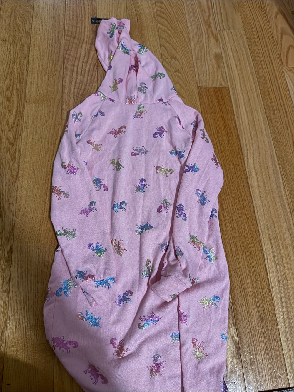 Girls' Pink Unicorn Hoodie Pajama - Cozy Hooded Sleepwear or beach coverup